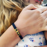 Personalised Black Leather Bracelet