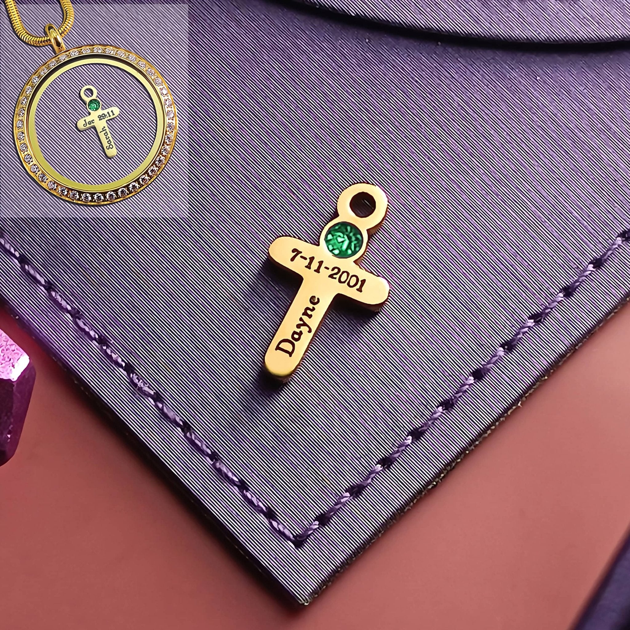 Cross Charm Birthstone for Dream Locket - Floating Dream Lockets by Belle Fever