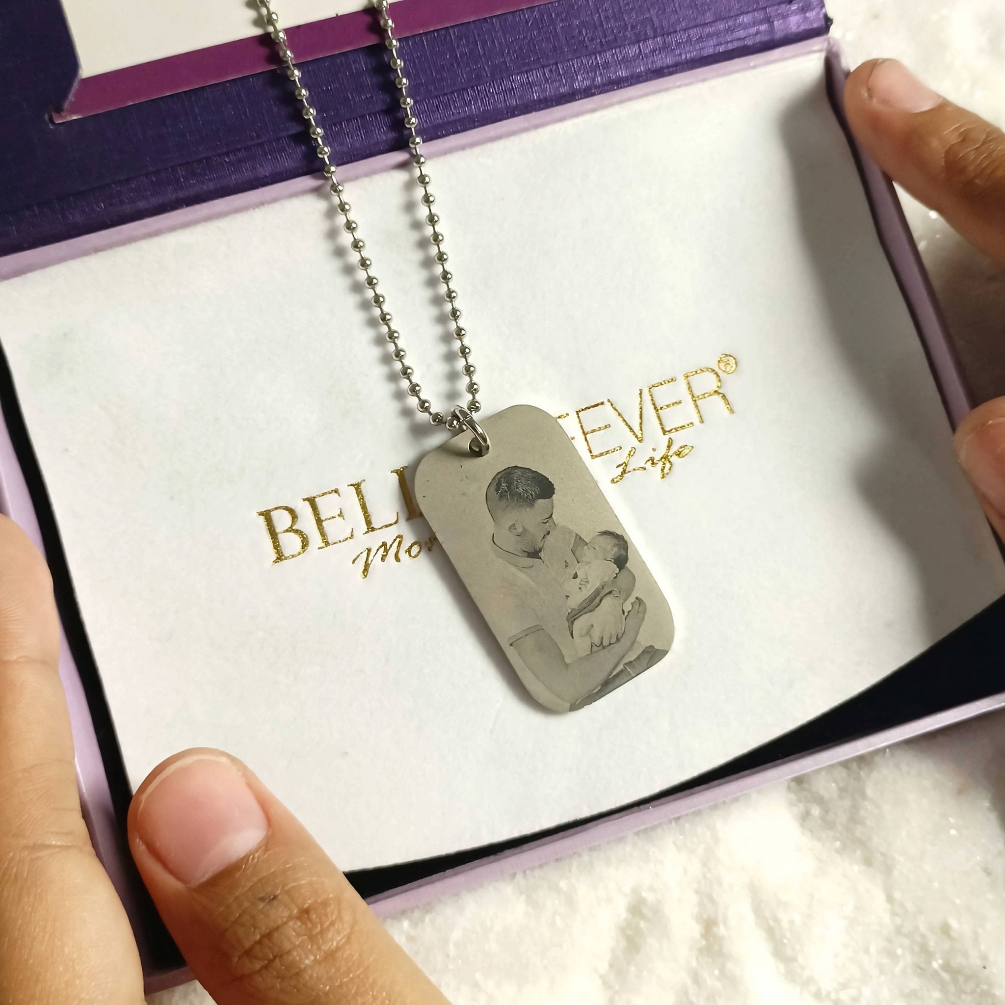 Custom Photo Dog Tag necklace - Photo Jewellery by Belle Fever