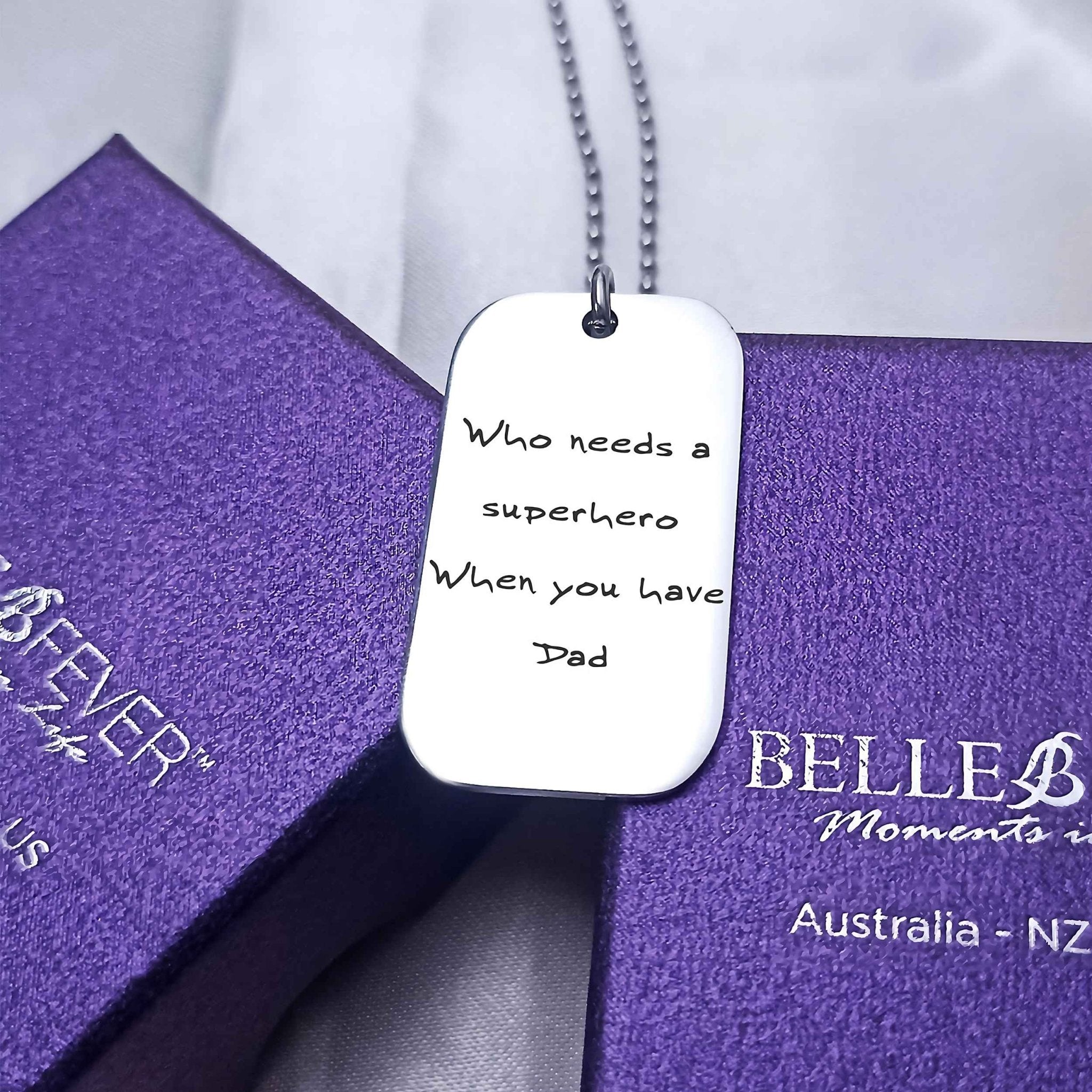 Dog Tag Handwriting Necklace - Mens Jewellery by Belle Fever