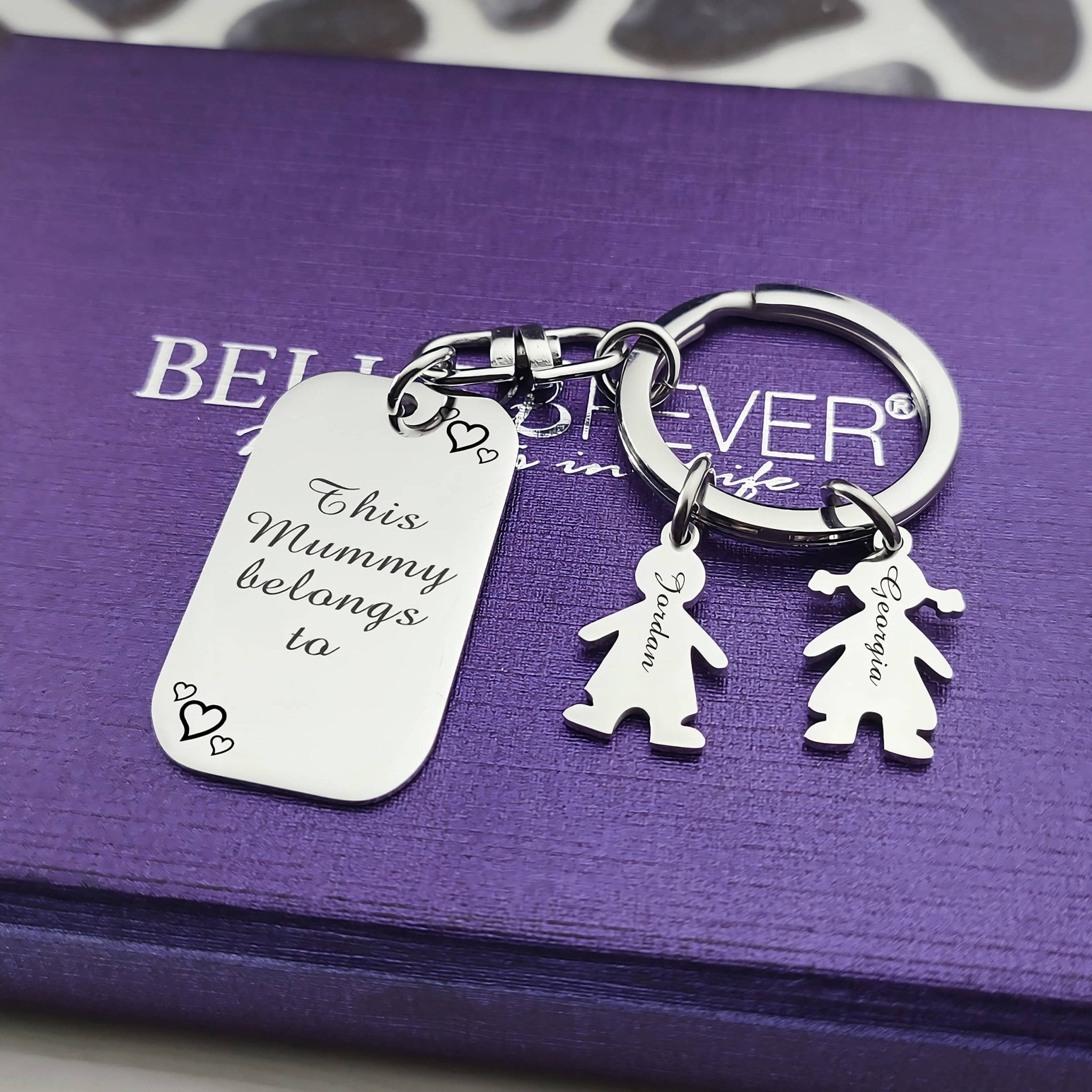 Kids Love Handwriting Keyring Tag - (1 Silver Charm Included) - Keyrings by Belle Fever