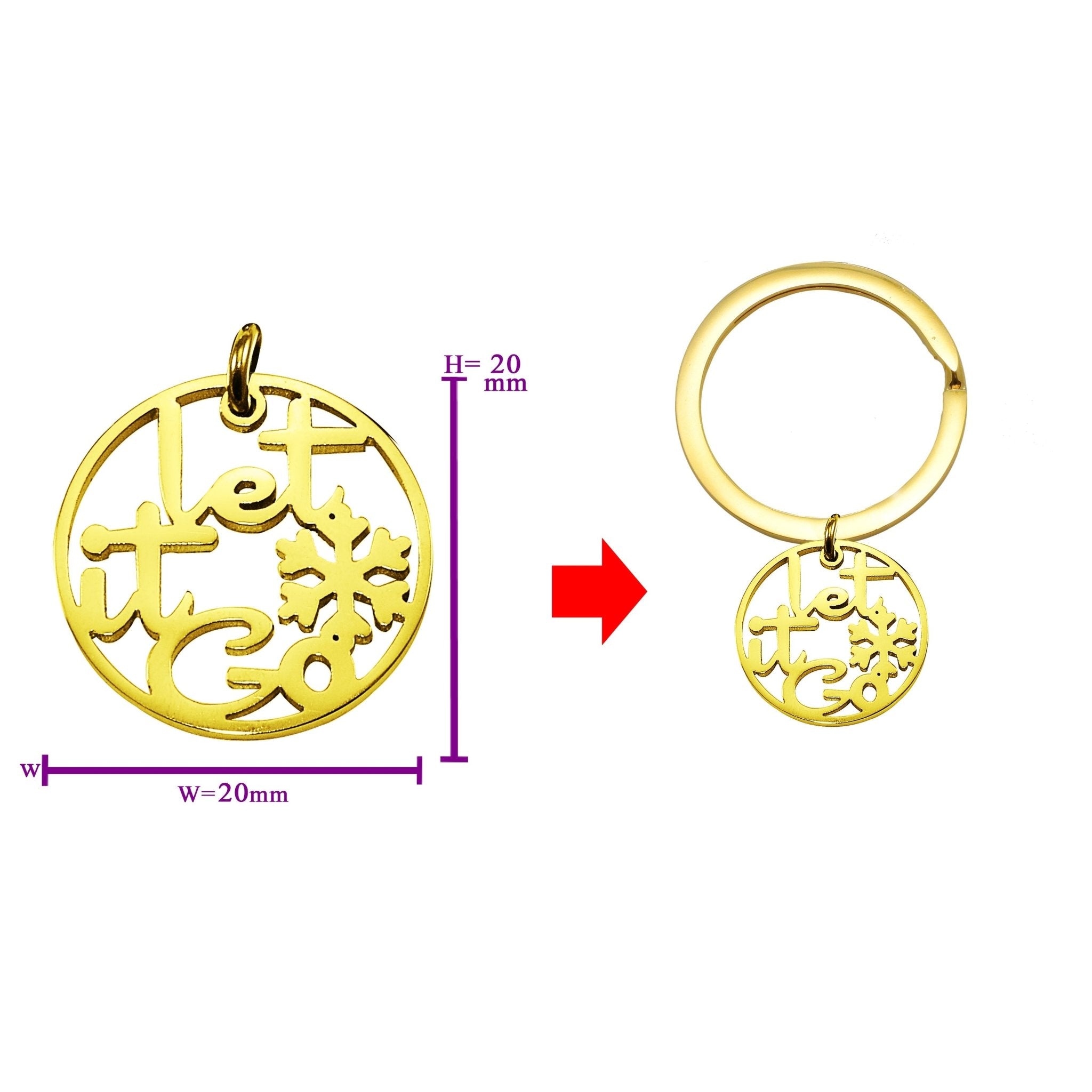 Let It Go Charm for Keyring - Keyrings by Belle Fever