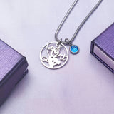 Melting Snowman Birthstone Necklace - Mothers Jewellery by Belle Fever