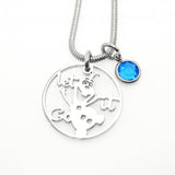 Melting Snowman Birthstone Necklace - Mothers Jewellery by Belle Fever