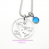 Melting Snowman Birthstone Necklace - Mothers Jewellery by Belle Fever