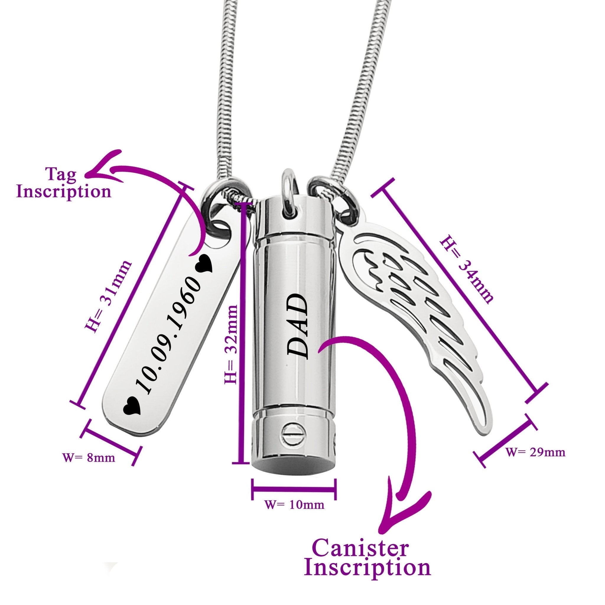 Memory Cremation Necklace - Memorial & Cremation Jewellery by Belle Fever
