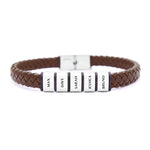 Personalised Brown Leather Bracelet - Bangles & Bracelets by Belle Fever