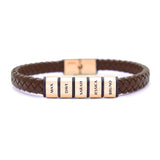 Personalised Brown Leather Bracelet - Bangles & Bracelets by Belle Fever