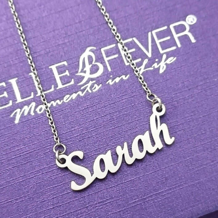 Name Necklace - Belle Custom Name Necklace - Sterling Silver - Silver Necklace with Name - Personalized Nameplate - Unique Gifts for Her