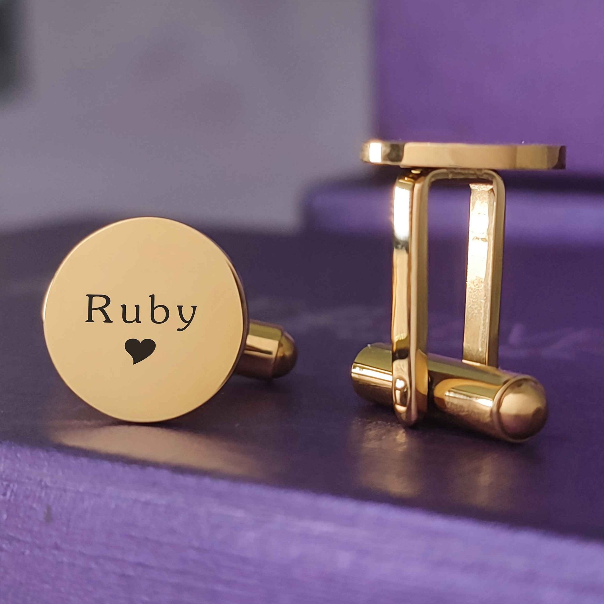 Personalised Round Cufflinks - Mens Jewellery by Belle Fever