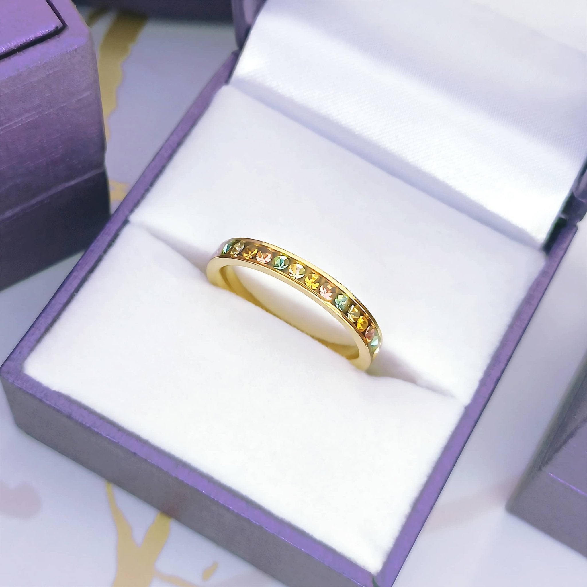 Rainbow Crystal Ring - Rings by Belle Fever