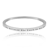 She Believed She Could | Inspirational Bangle - Bangles & Bracelets by Belle Fever