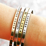 She Believed She Could | Inspirational Bangle - Bangles & Bracelets by Belle Fever