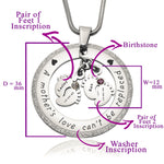 Sparkling Cant Be Replaced Birthstones Necklace - Double Feet - Mothers Jewellery by Belle Fever