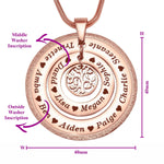 Sparkling Circles of Loved Ones Tree Personalised Necklace - Family Tree Necklaces by Belle Fever