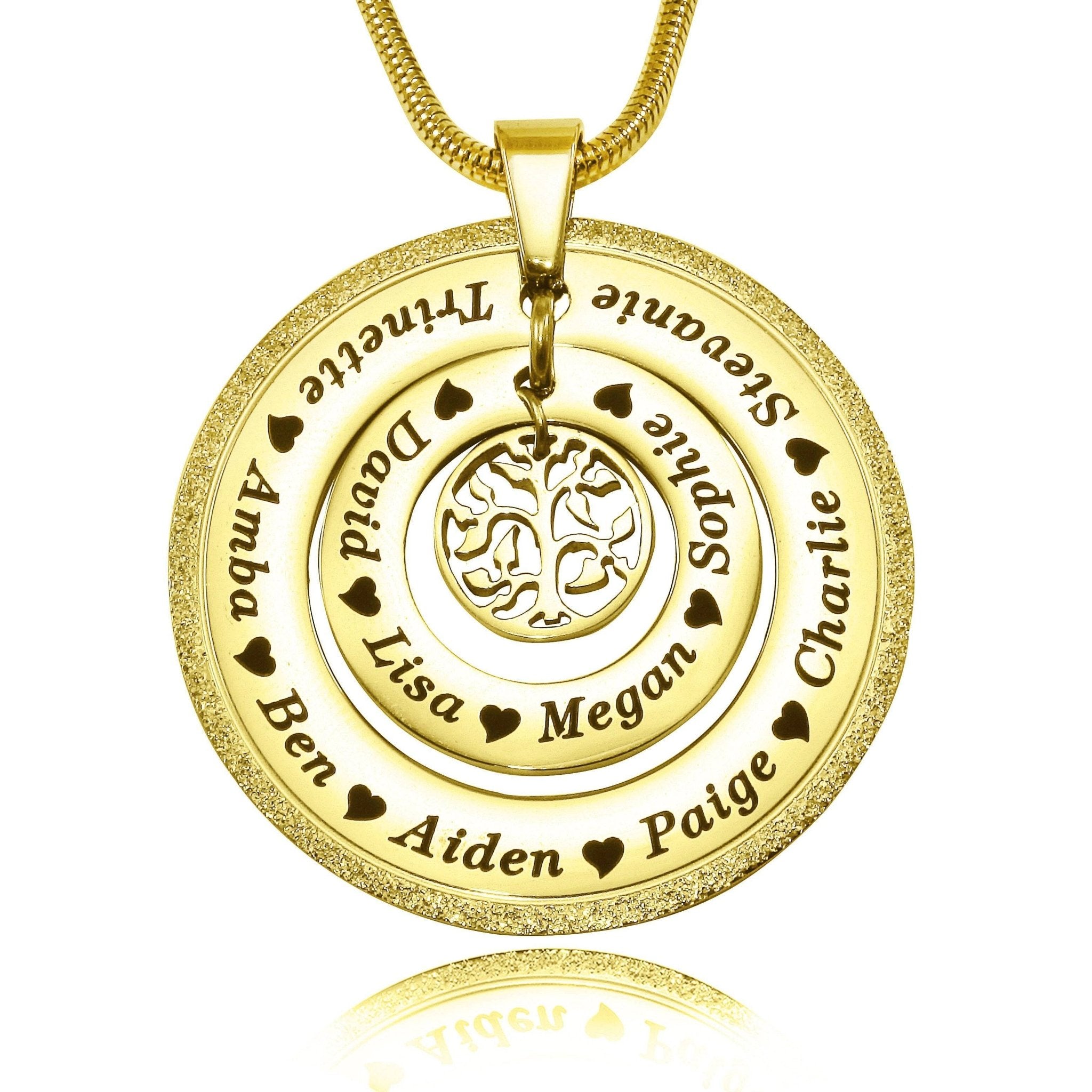 Sparkling Circles of Loved Ones Tree Personalised Necklace - Family Tree Necklaces by Belle Fever