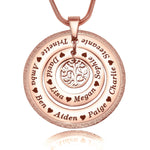Sparkling Circles of Loved Ones Tree Personalised Necklace - Family Tree Necklaces by Belle Fever