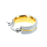 Sparkling Two Tone Hoop Earrings - Earrings by Belle Fever