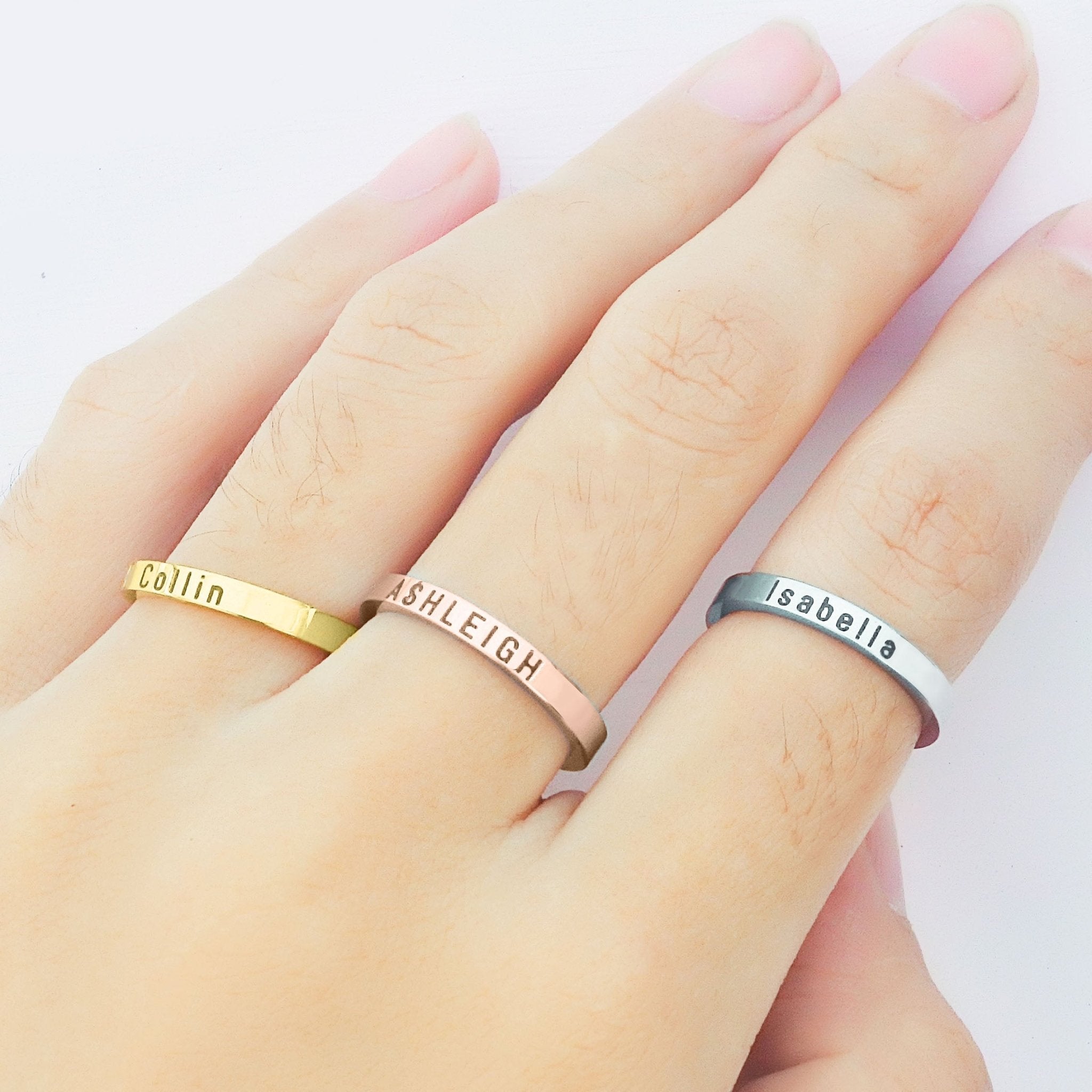 Stackable Personalised Classic Ring - Rings by Belle Fever