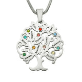 Tree of My Life Birthstones | Personalised Necklace with Names - Family Tree Necklaces by Belle Fever