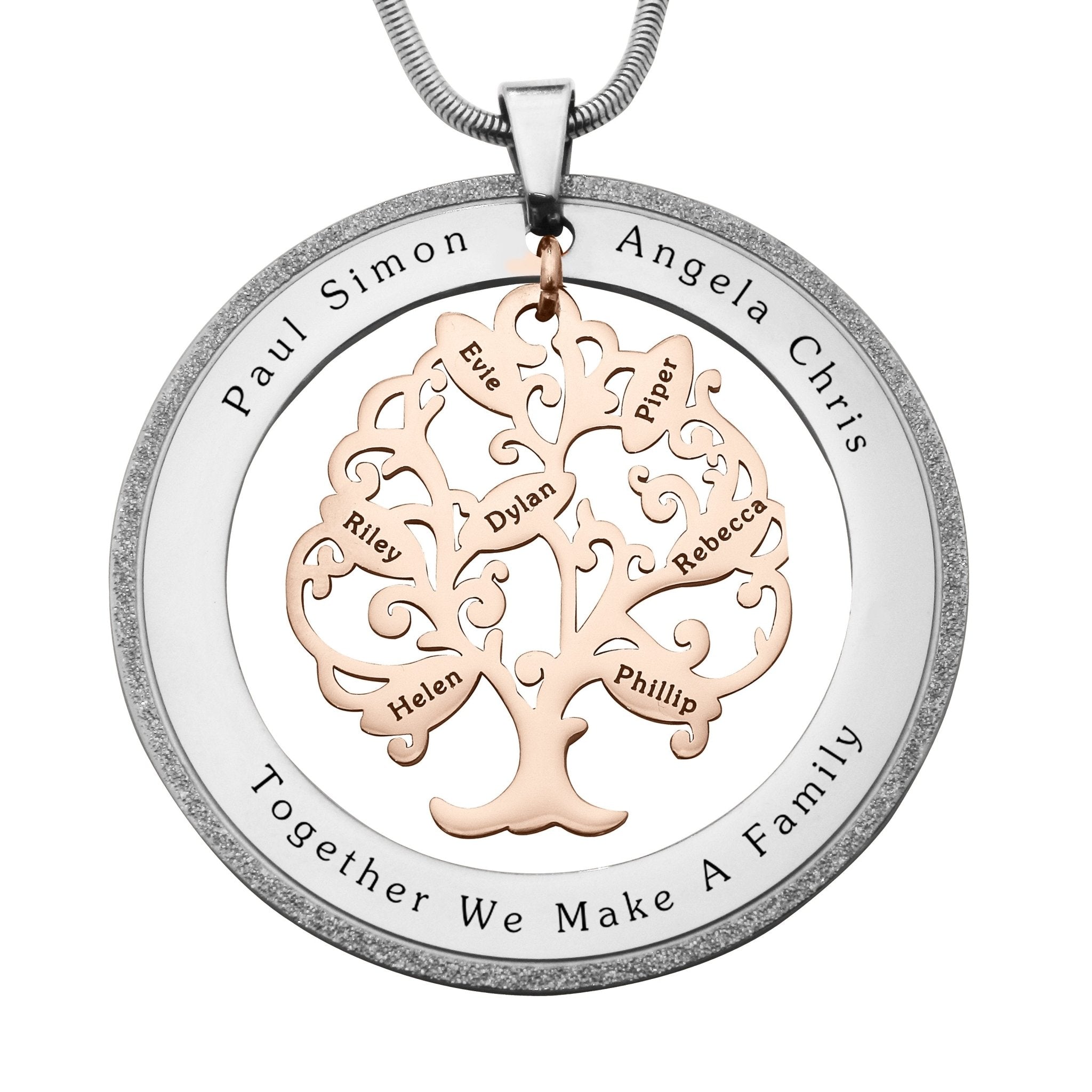 Tree of My Life Sparkling Washer | Personalised Necklace - Family Tree Necklaces by Belle Fever