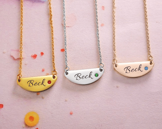 Beck Birthstone Name Necklace - BELLE FEVER