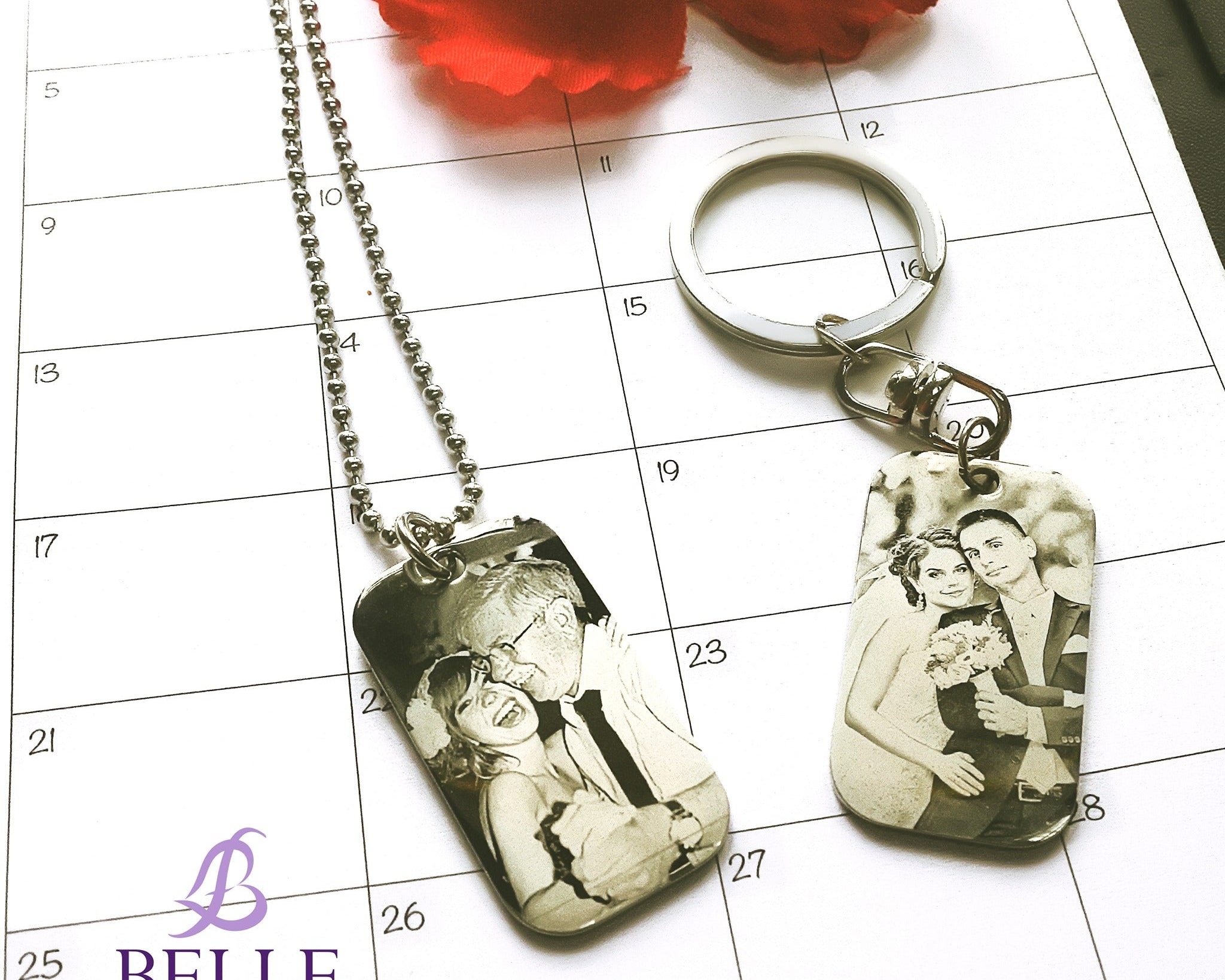Custom Photo Dog Tag Keyring - BELLE FEVER