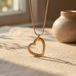 Belle Fever Always In My Heart necklace gold, personalised heart jewellery, engraved name necklace, everyday keepsake gift