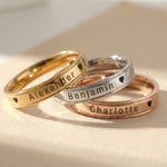 Belle Fever Personalised Ring, custom engraved name band, unisex jewellery 
