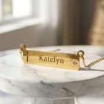 Jess Bar Cross Name Necklace - custom engraved name necklaces by Belle Fever