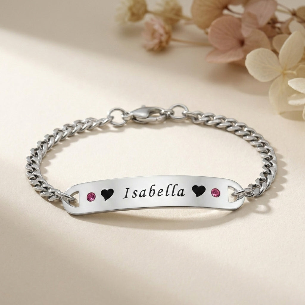 Personalised Silver Birthstone Bracelet - Bangles & Bracelets by Belle Fever