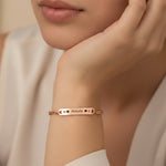Personalised Rose Gold  Birthstone Bracelet, custom engraved name bar bracelet, Bangles & Bracelets by Belle Fever Jewellery 