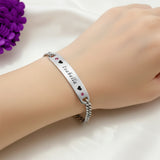 Personalised Silver Birthstone Bar Bracelet - Bangles & Bracelets by Belle Fever
