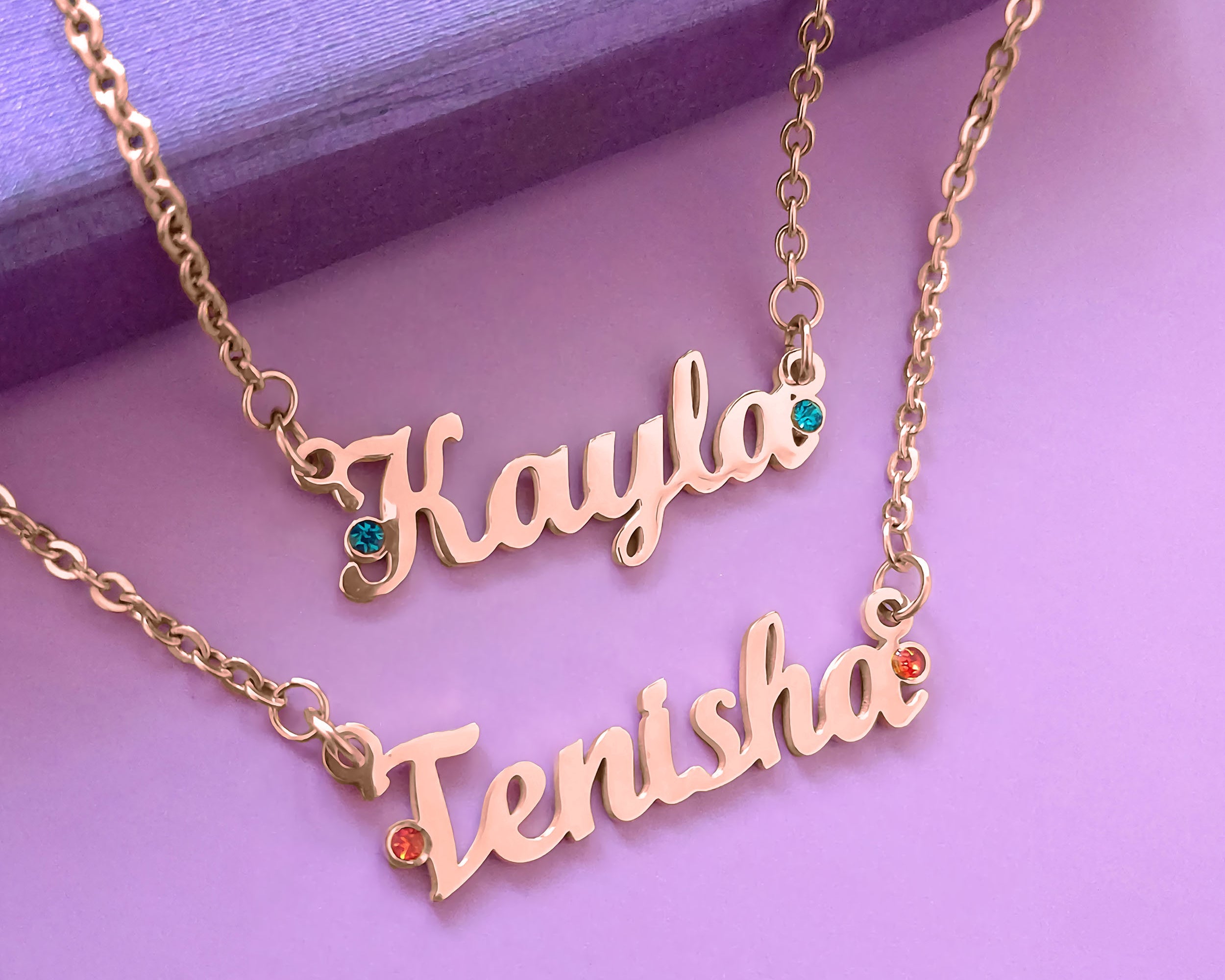 BUY ONE GET ONE Name Necklace (Birthstones Optional)