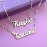 BUY ONE GET ONE Name Necklace (Birthstones Optional)