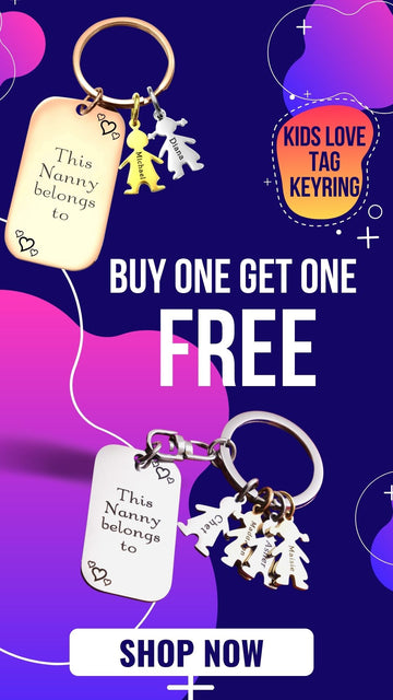 Personalised Keyring with Kids Charms Buy One Get One Offer by Belle Fever Personalised Jewellery