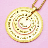 Sparkling Circles of Loved Ones Personalised Necklace