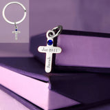 Cross Charm Birthstone for Keyring