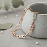 Rose gold Belle Fever Endless Ties Name Bracelet with Birthstone — a delicate, heartfelt keepsake crafted to honour love that never fades.