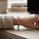 Silver Endless Ties Name Bracelet with Birthstone by Belle Fever — a heartfelt keepsake designed to carry love, memories and connection every day.