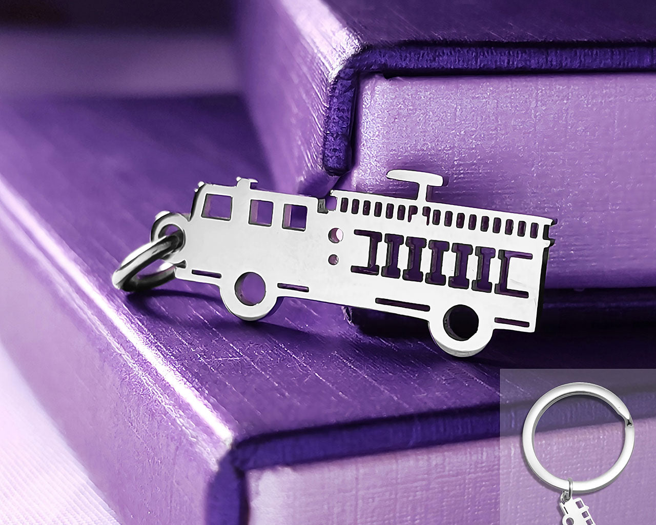 Fire Truck Charm for Keyring