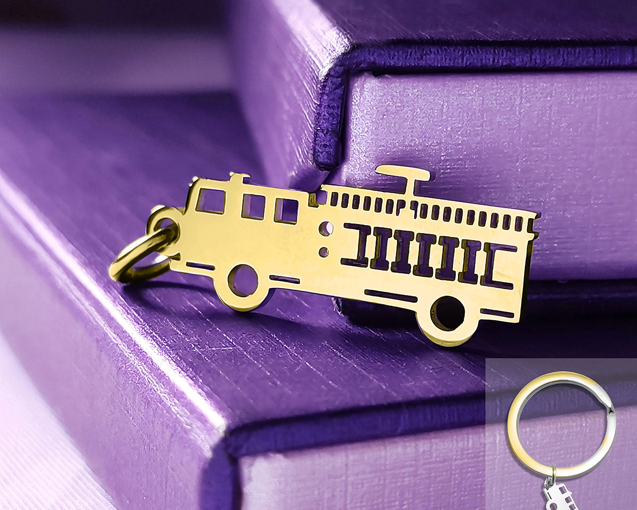 Fire Truck Charm for Keyring