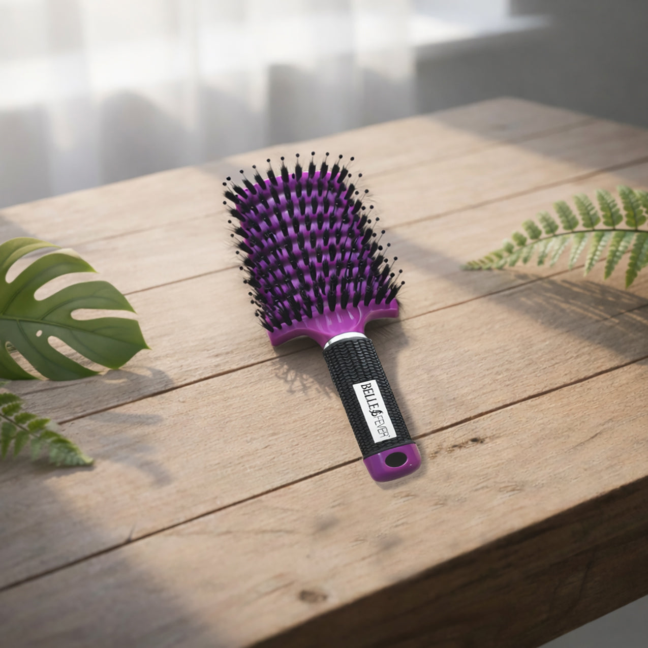 belle fever gentle detangling hairbrush for painless brushing, anti breakage hair care tool for all hair types