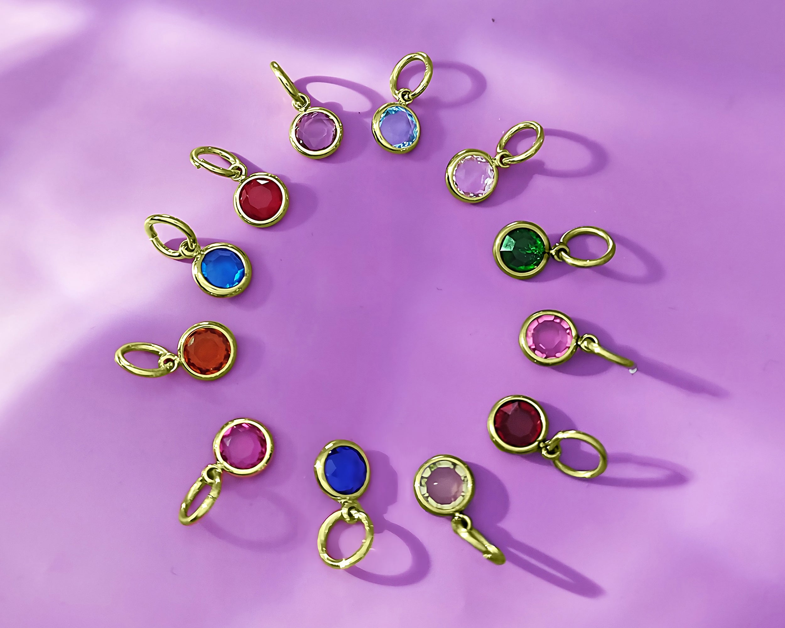 Birthstone Hanging Charm for Keyring
