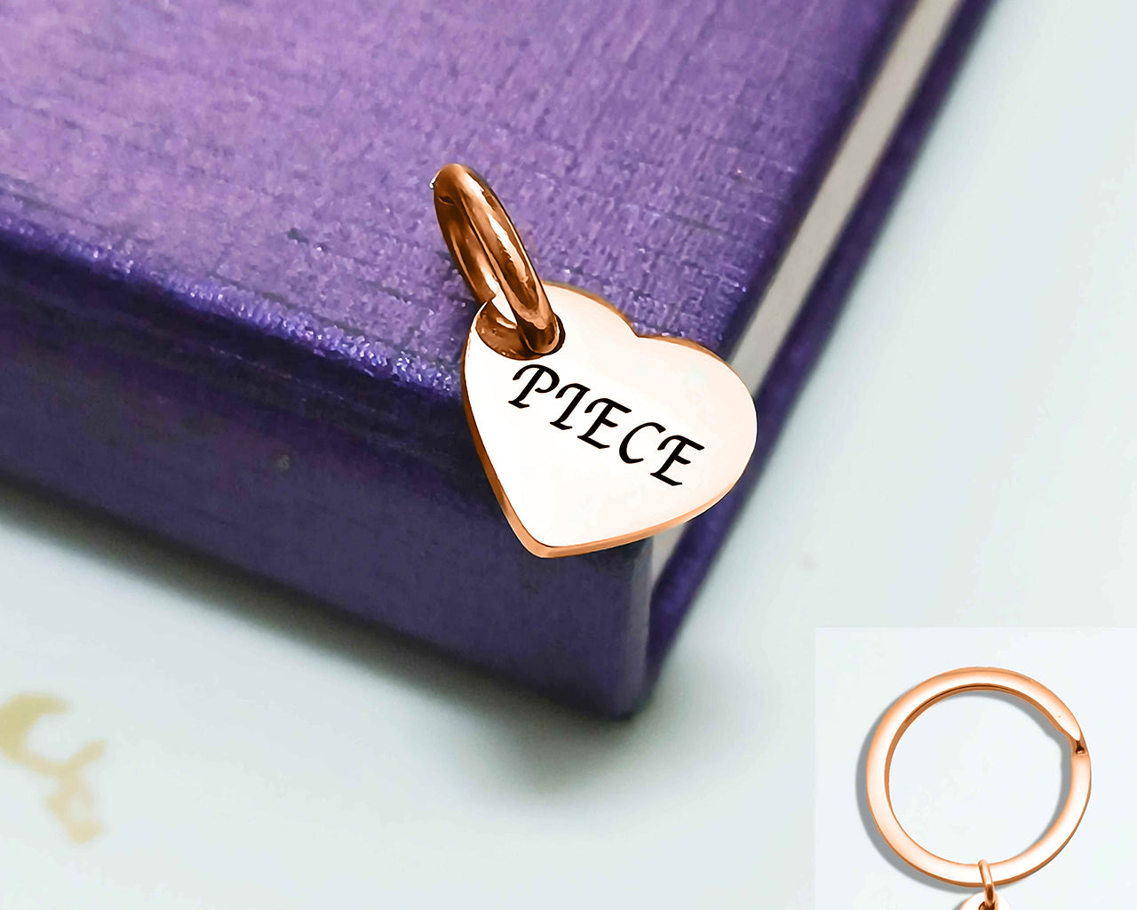 Missing Heart Charm for Keyring