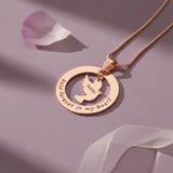 Belle Fever held forever necklace gold tone, custom engraved name pendant, remembrance jewelry sympathy gift