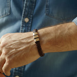 Brown Leather Bracelet, Bangles & Bracelets by Belle Fever Personalised Jewellery