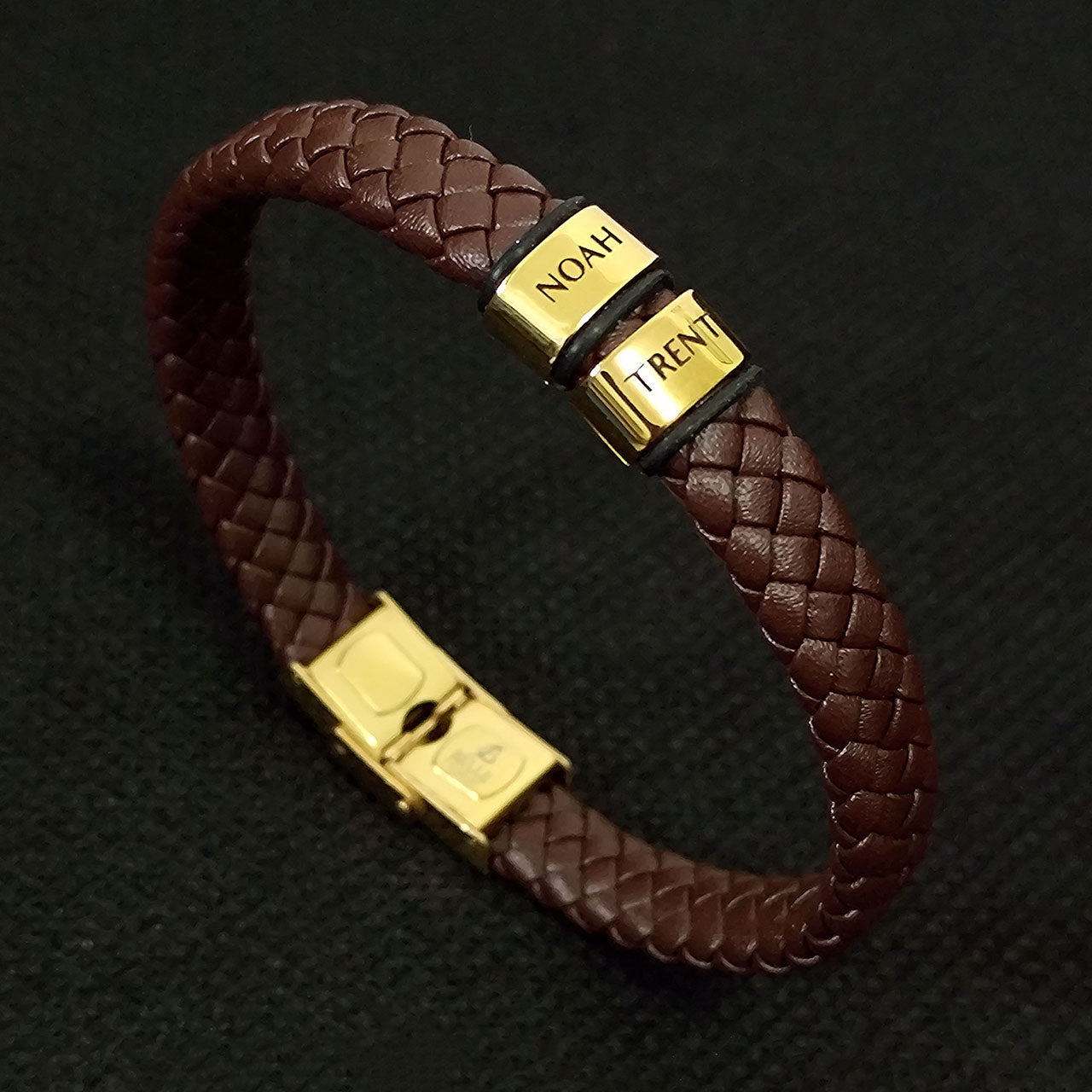 Personalised Brown Leather Bracelet