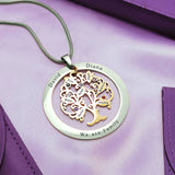 Tree of My Life Necklace with Washer & Birthstones