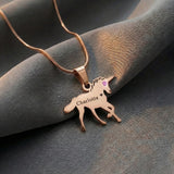 Unicorn Birthstone Name Necklace, Personalised Kids Jewellery Gift